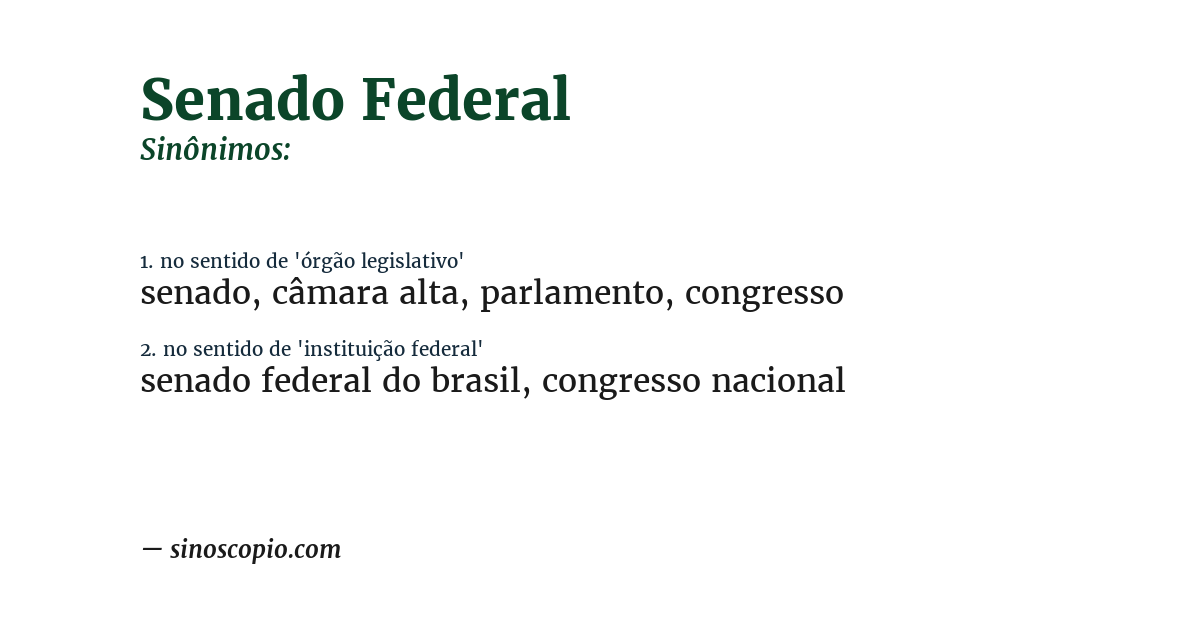 Sinônimo de senado federal