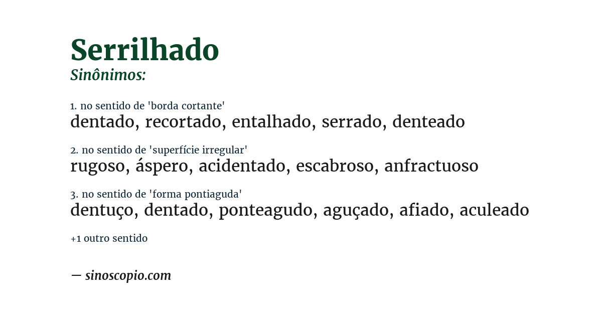Sinônimo de serrilhado