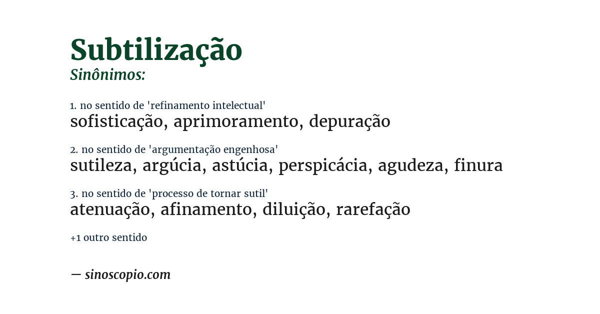 Sinônimo de subtilização
