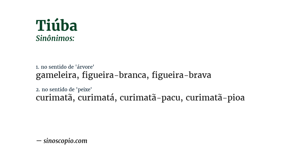 Sinônimo de tiúba