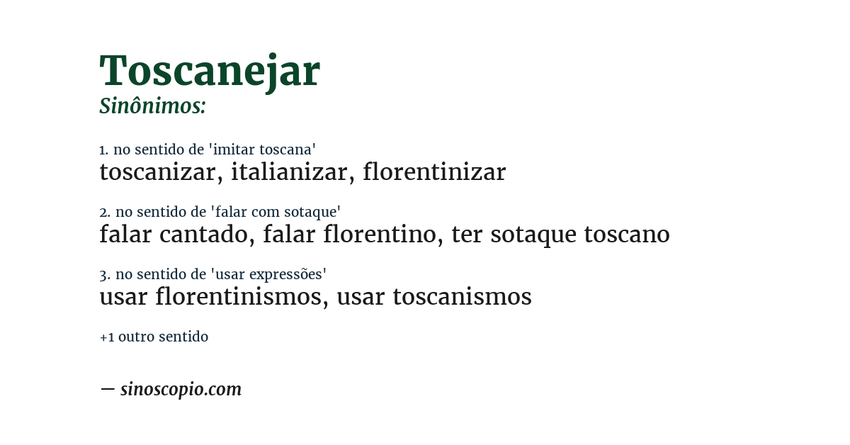 Sinônimo de toscanejar