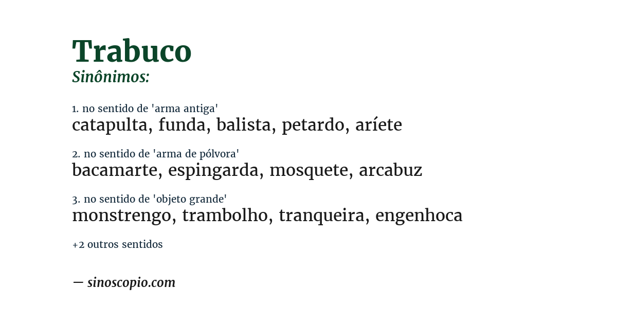 Sinônimo de trabuco