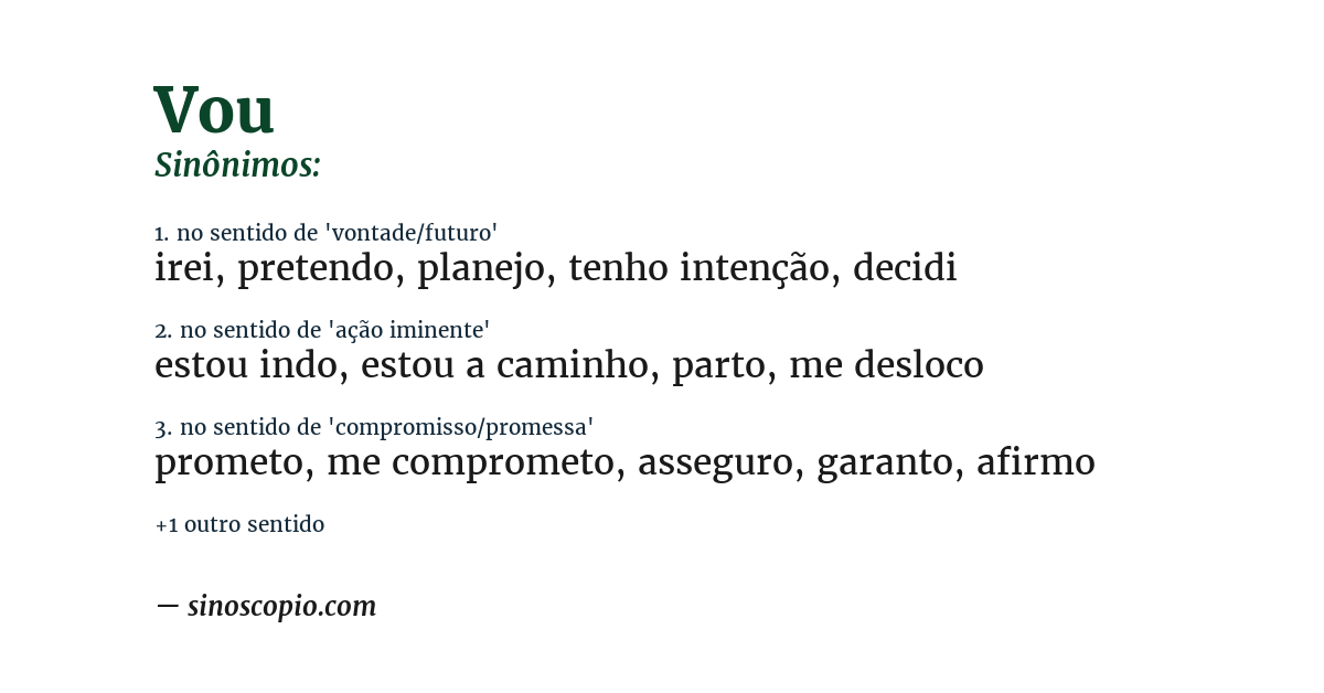 Sinônimo de vou