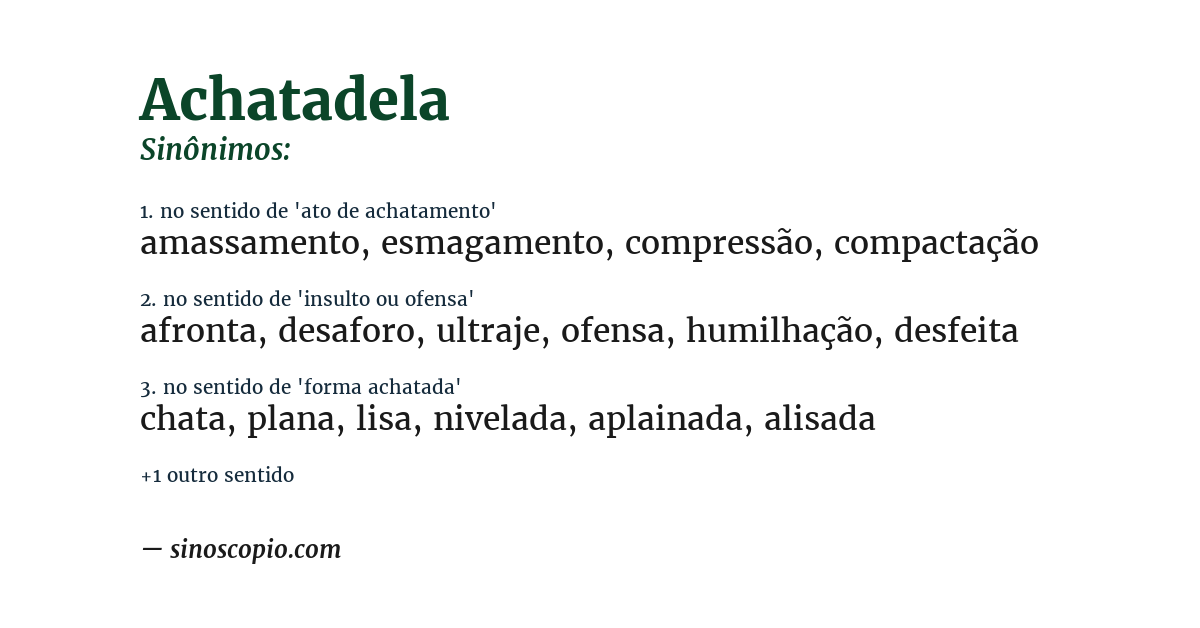 Sinônimo de achatadela