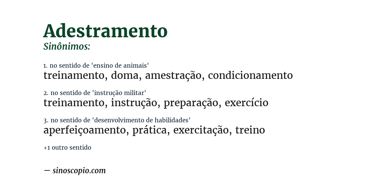 Sinônimo de adestramento