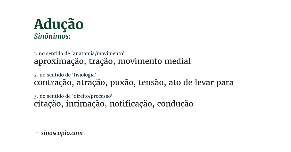 Sinônimo de adução