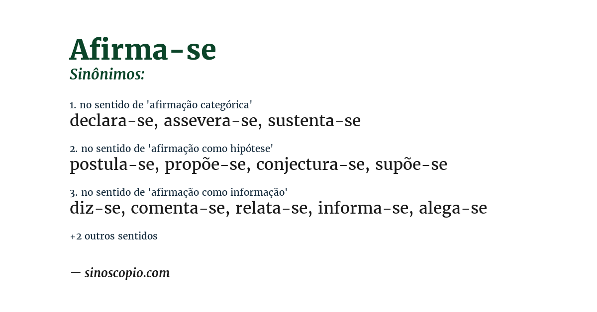 Sinônimo de afirma-se