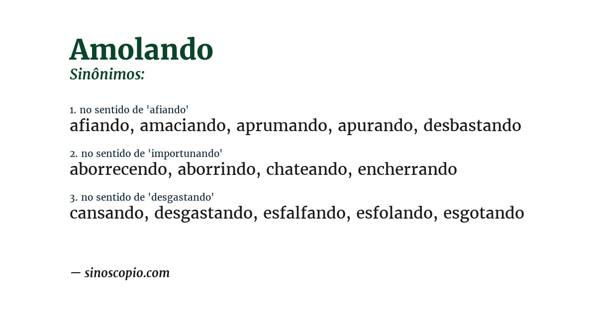 Sinônimo de amolando