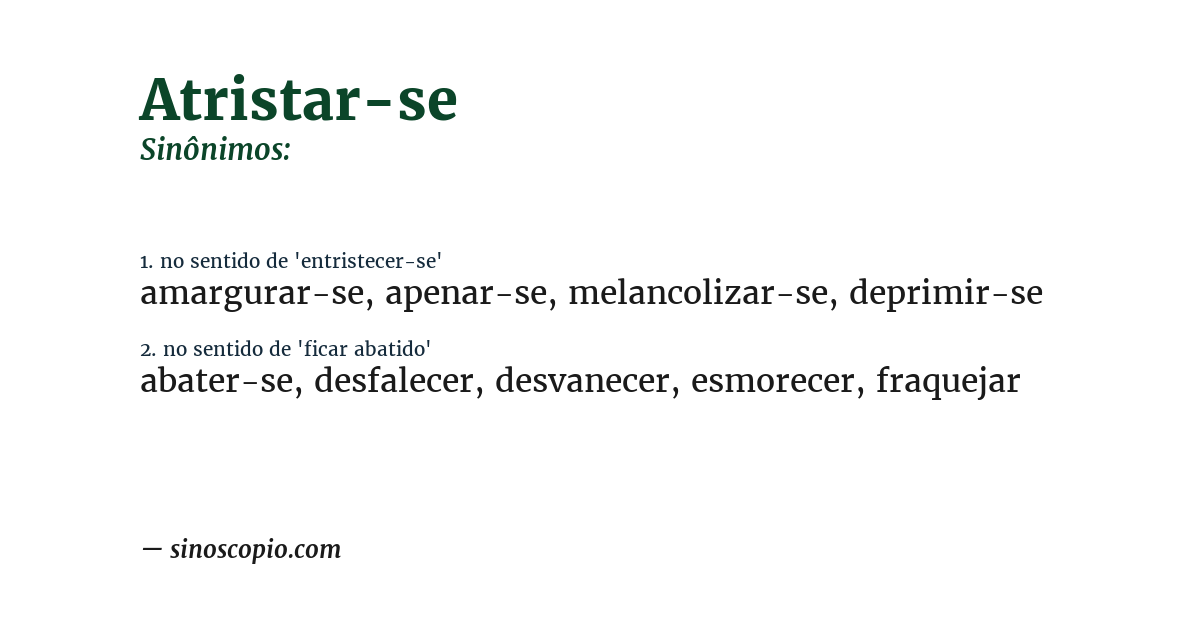 Sinônimo de atristar-se