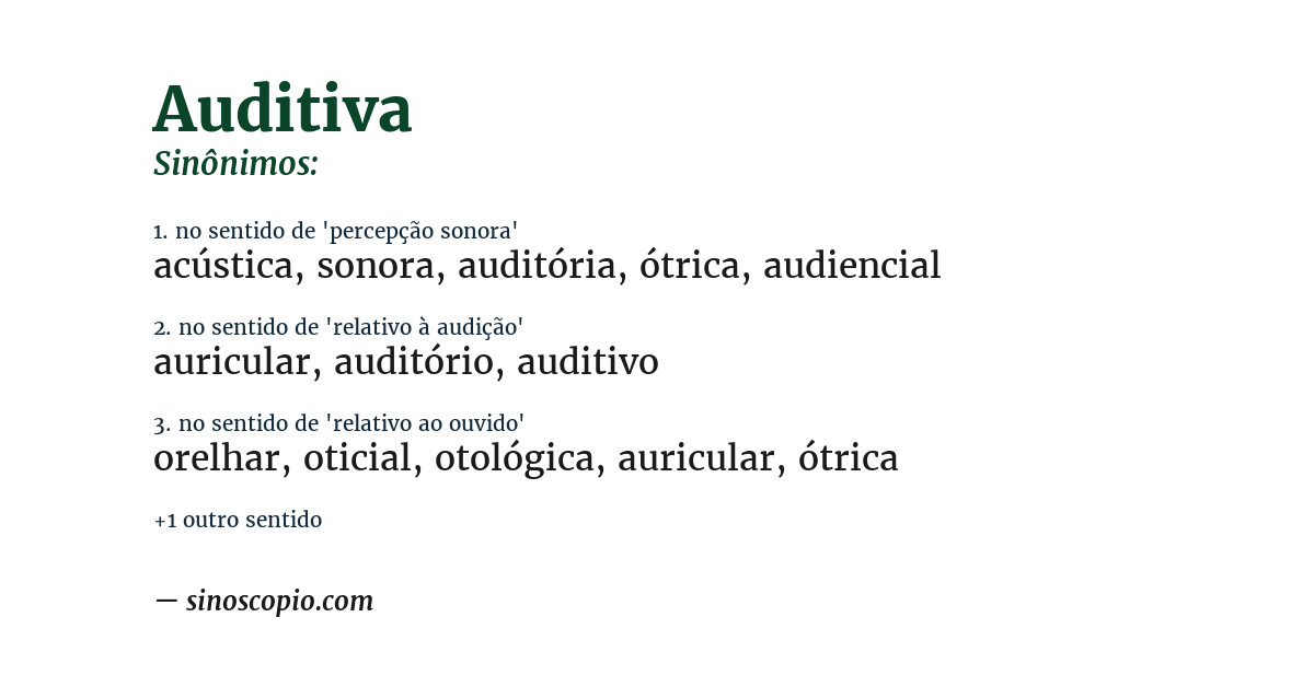 Sinônimo de auditiva