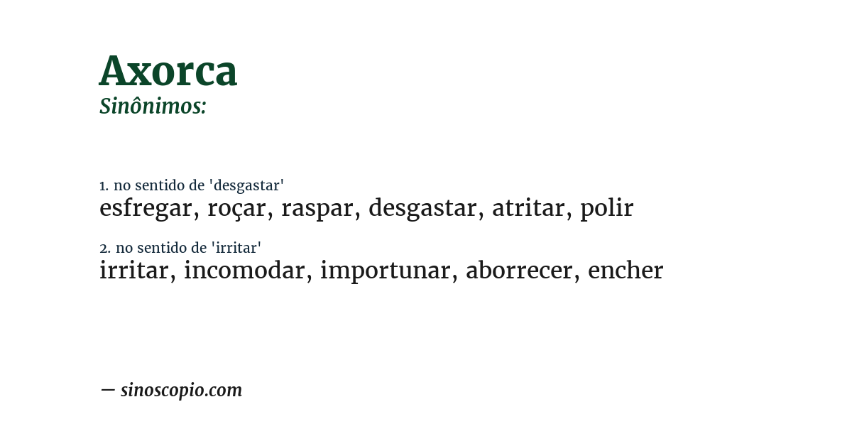 Sinônimo de axorca