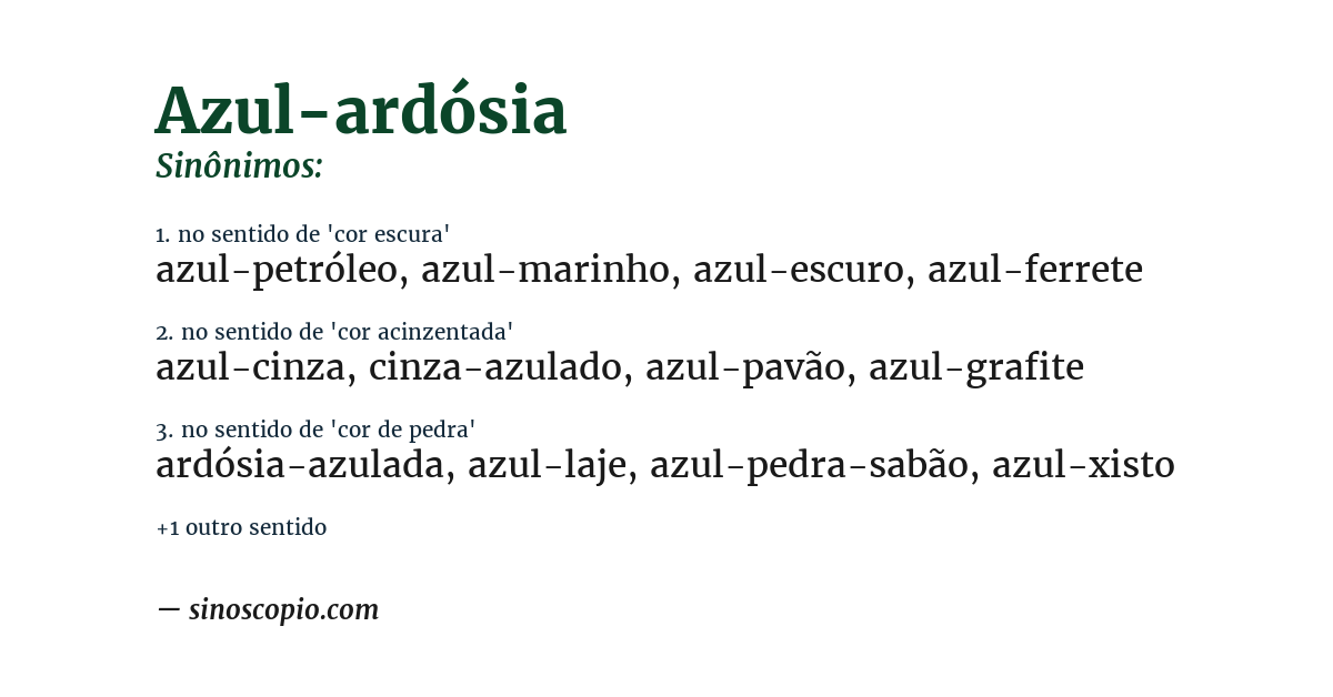 Sinônimo de azul-ardósia