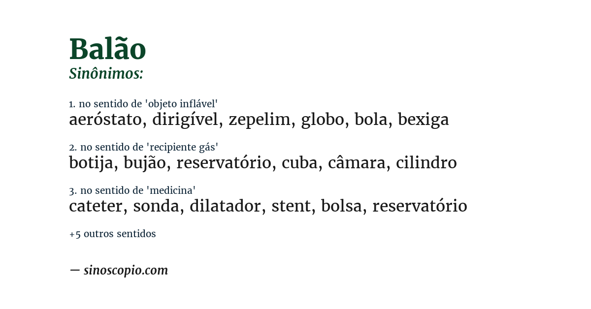 Sinônimo de balão