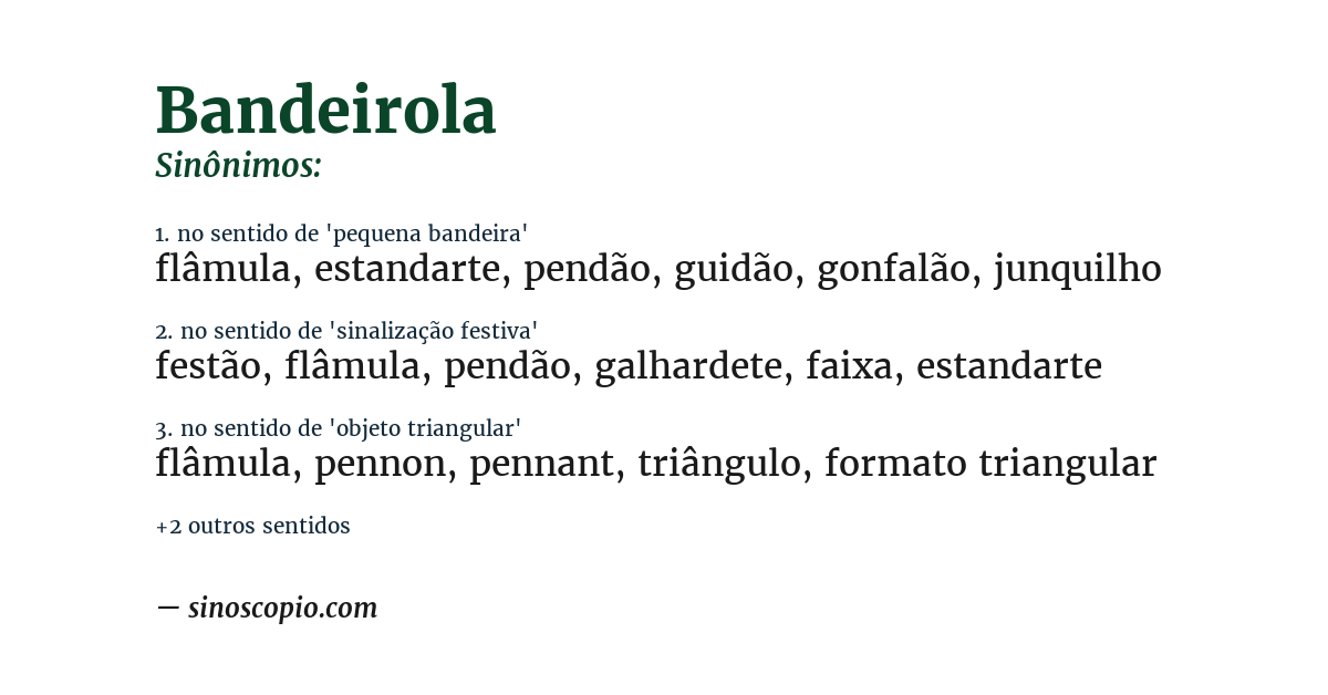 Sinônimo de bandeirola