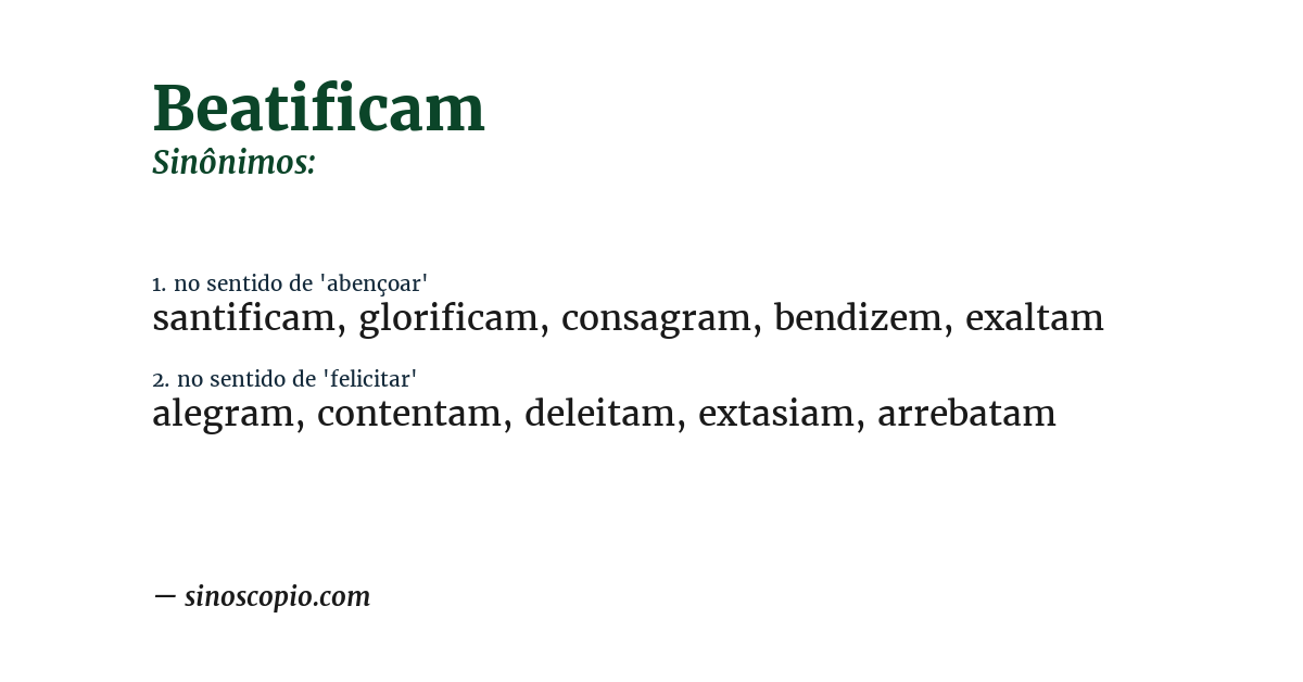 Sinônimo de beatificam
