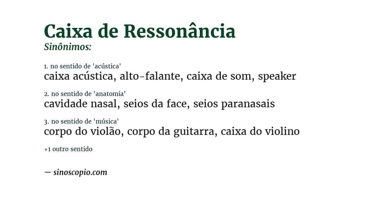 Sinônimo de caixa de ressonância