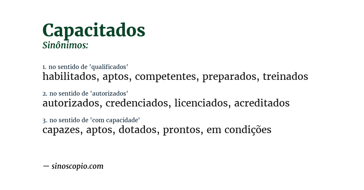 Sinônimo de capacitados