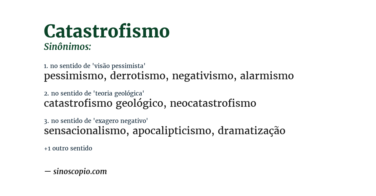 Sinônimo de catastrofismo