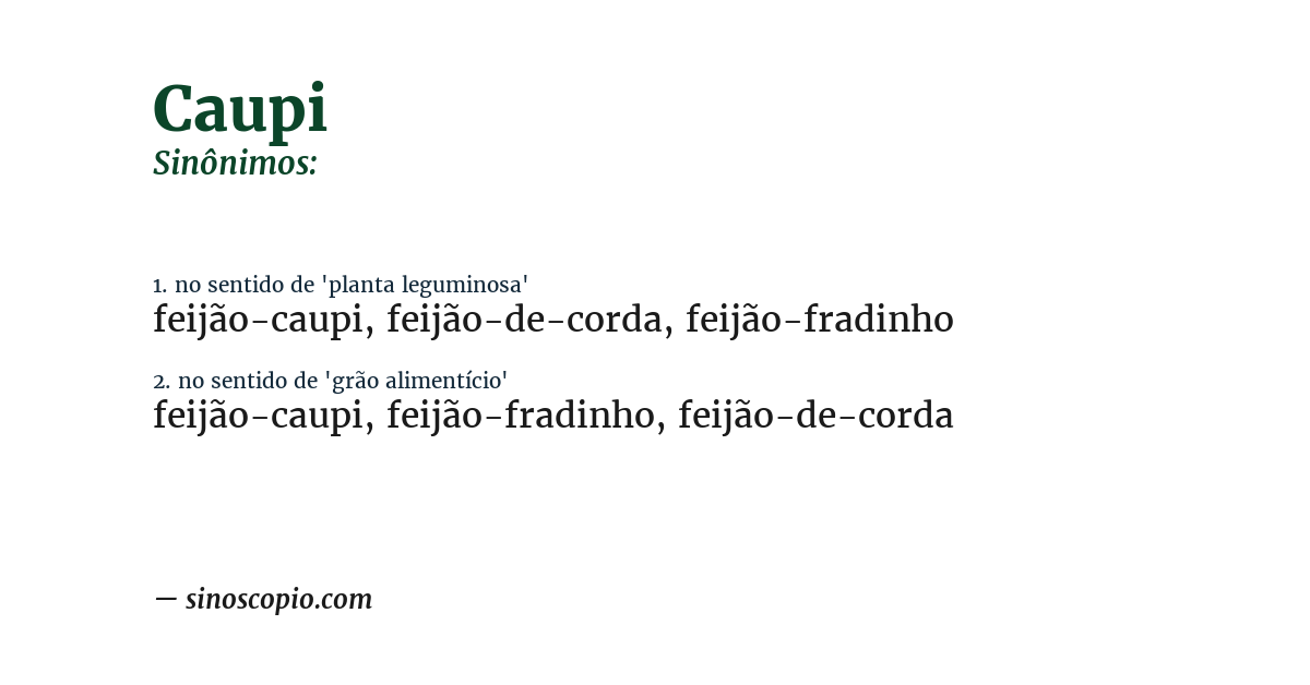 Sinônimo de caupi