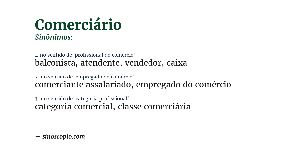 Sinônimo de comerciário