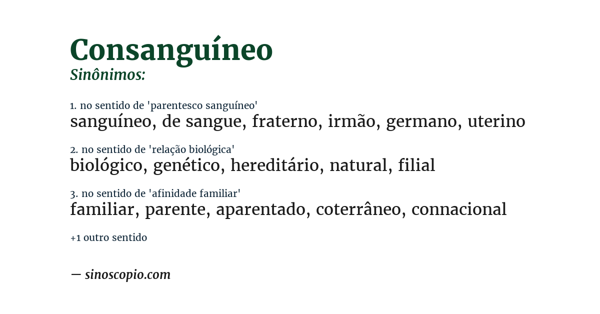 Sinônimo de consanguíneo