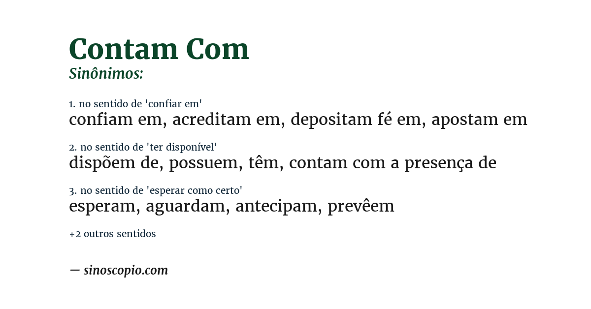 Sinônimo de contam com
