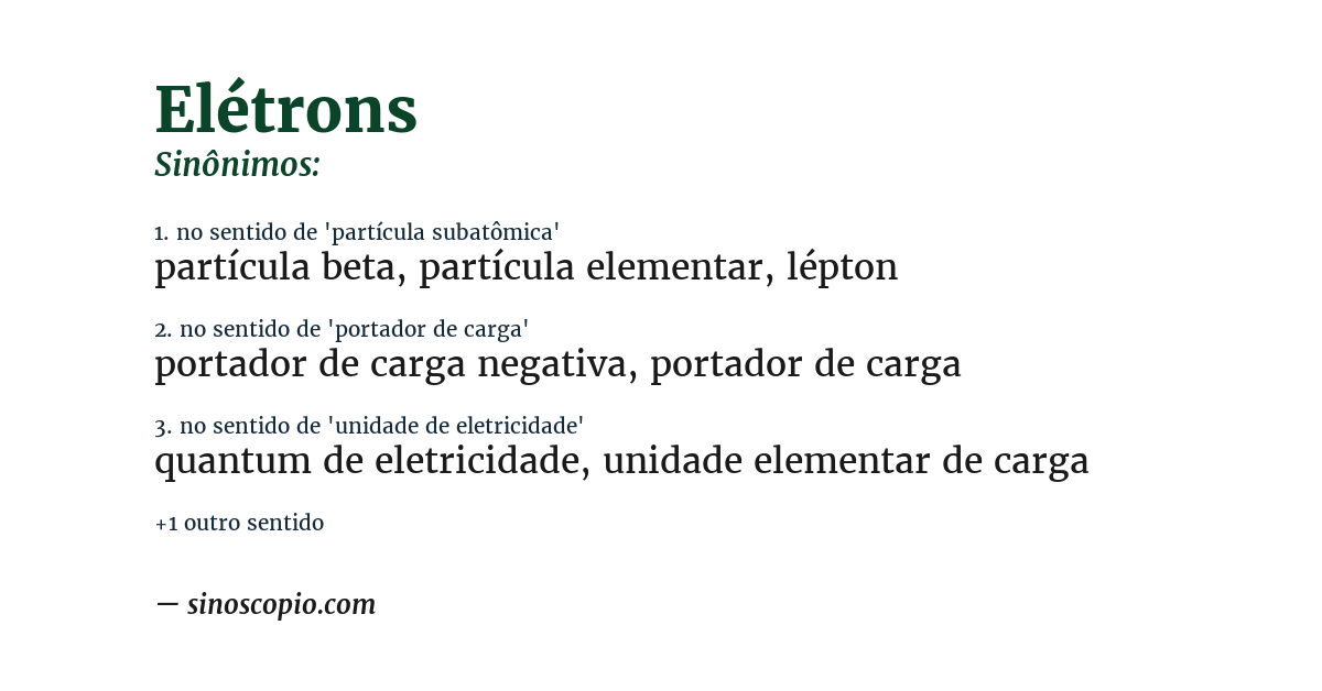 Sinônimo de elétrons
