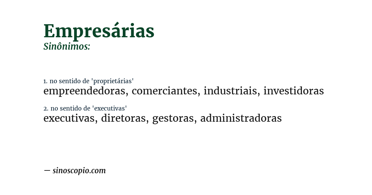 Sinônimo de empresárias