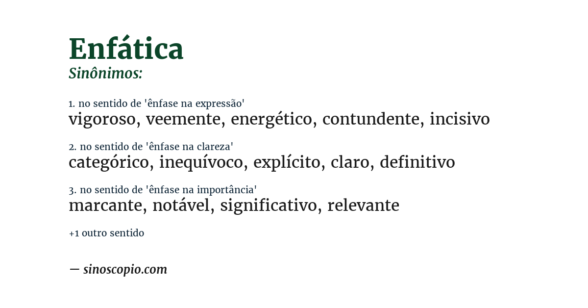 Sinônimo de enfática