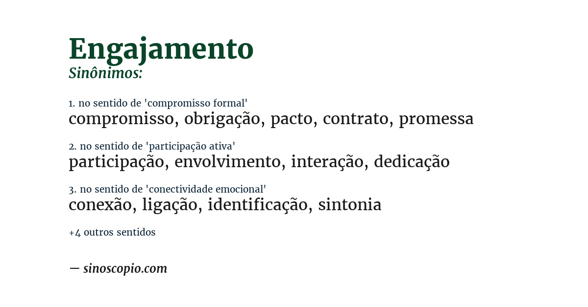 Sinônimo de engajamento