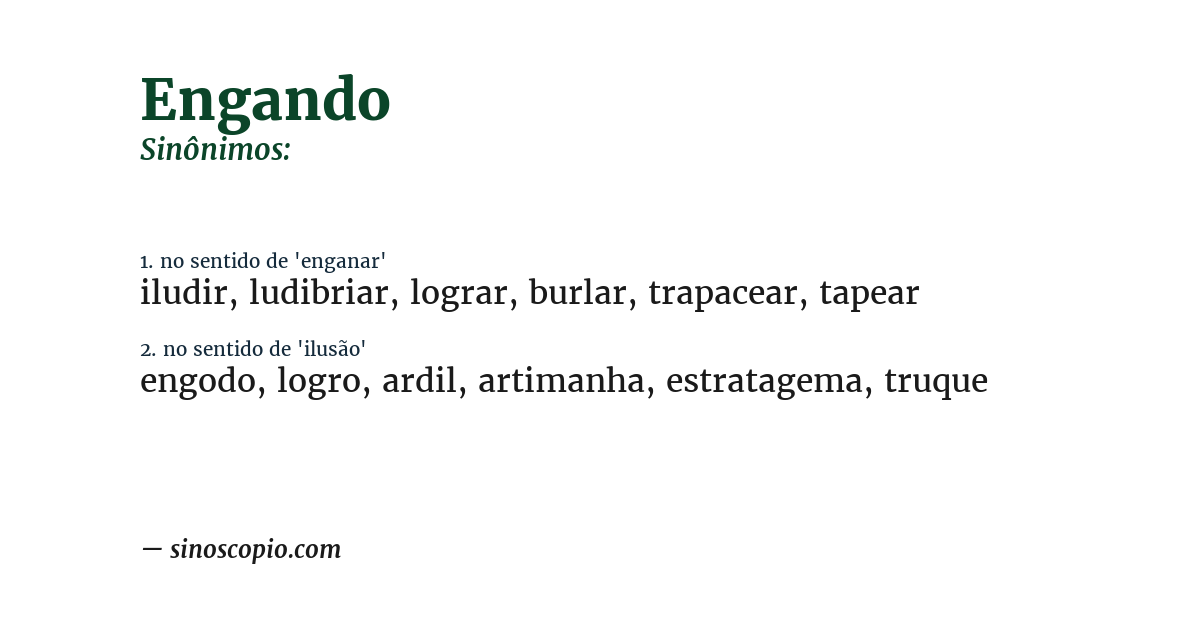 Sinônimo de engando
