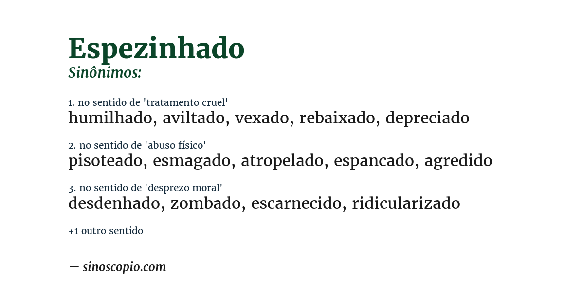 Sinônimo de espezinhado