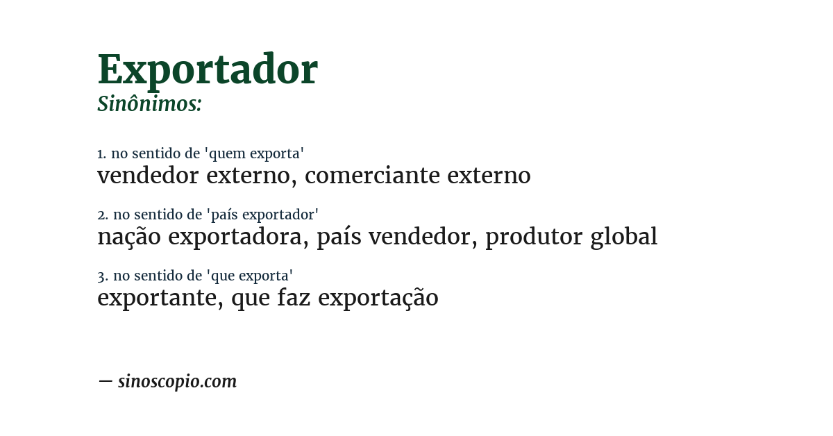 Sinônimo de exportador