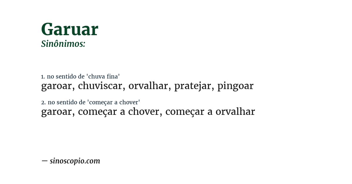 Sinônimo de garuar