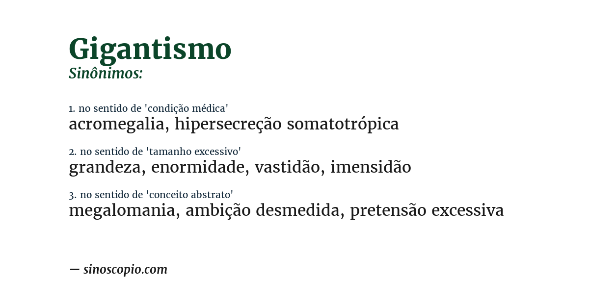 Sinônimo de gigantismo