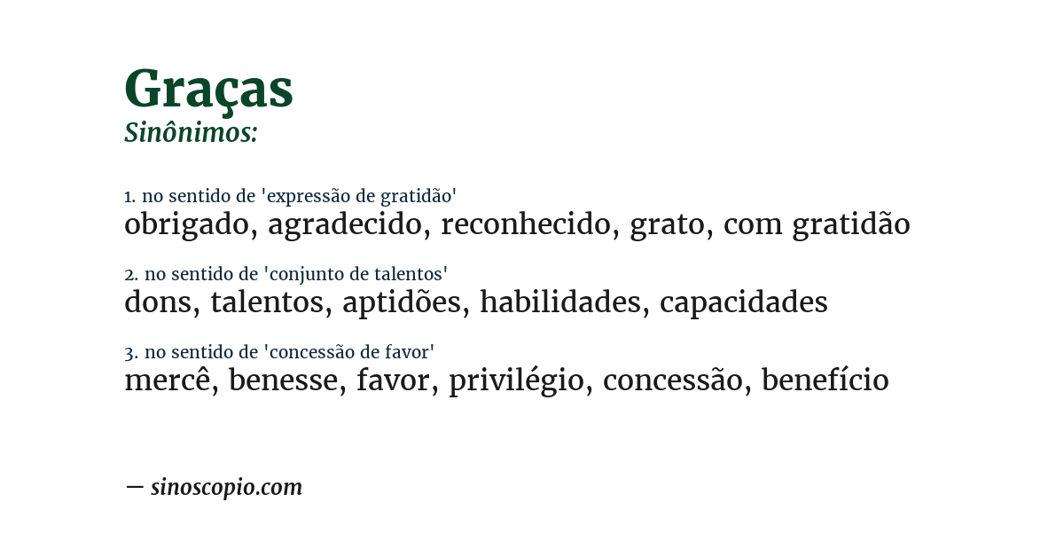Sinônimo de graças