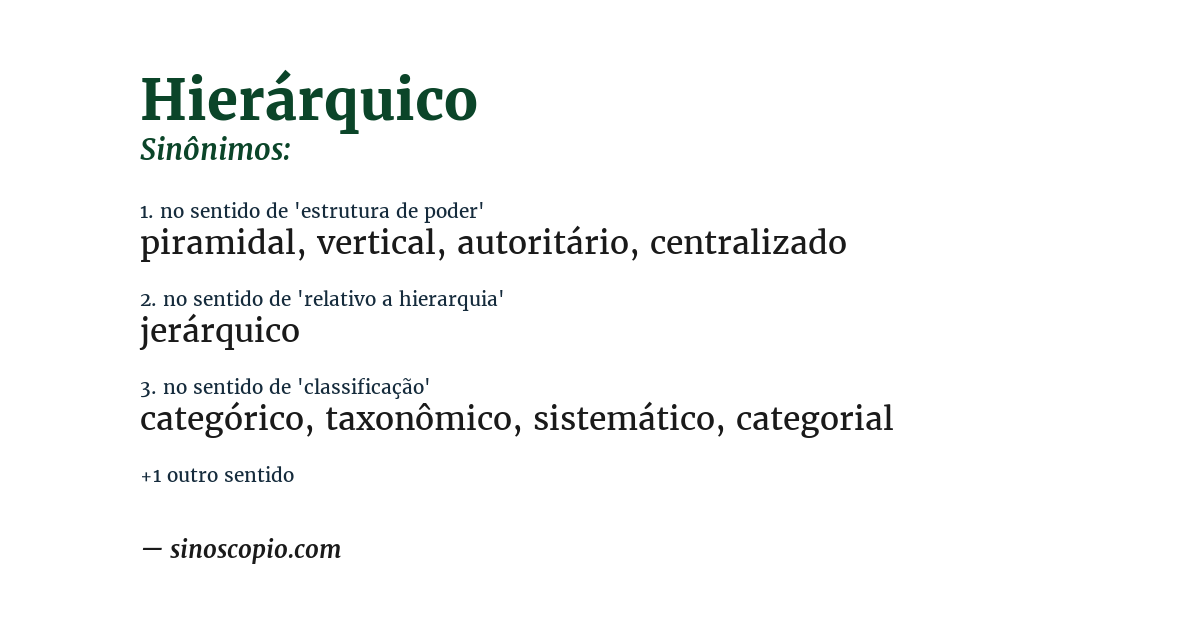 Sinônimo de hierárquico