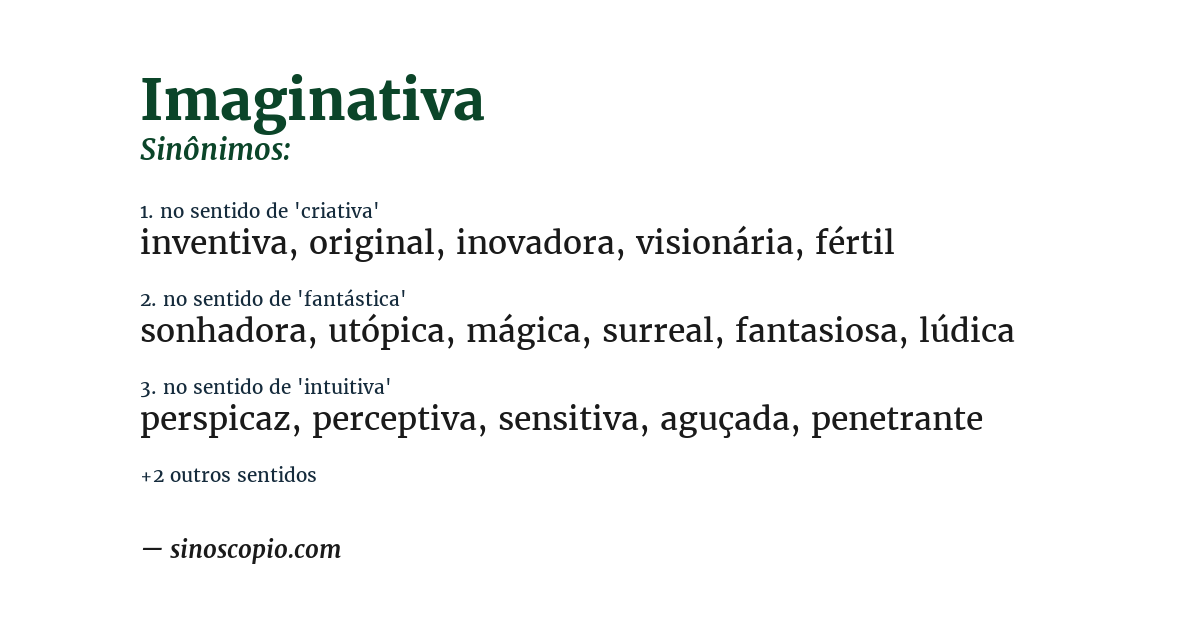 Sinônimo de imaginativa