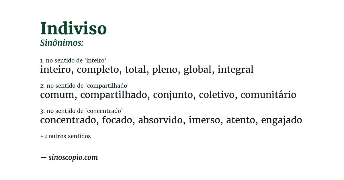 Sinônimo de indiviso