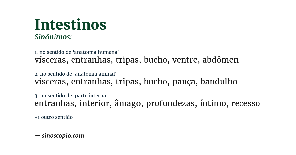 Sinônimo de intestinos