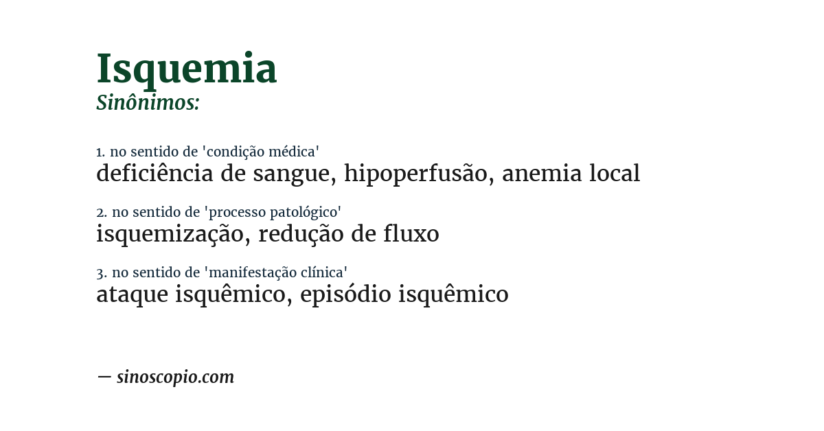 Sinônimo de isquemia