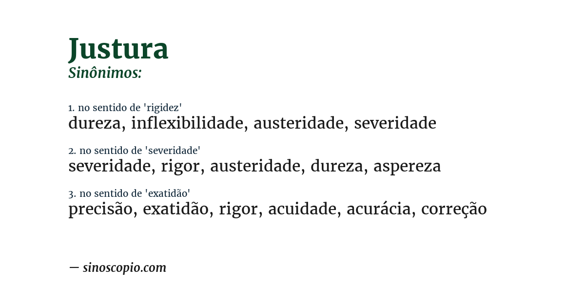 Sinônimo de justura