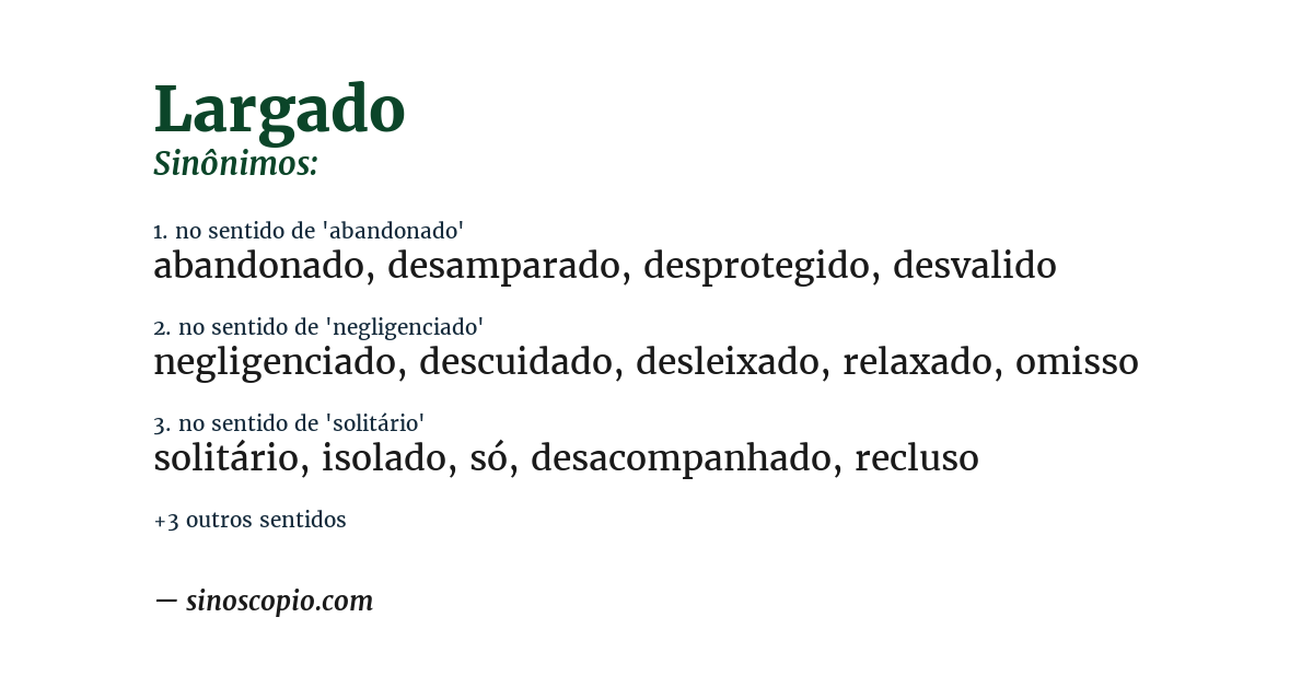 Sinônimo de largado