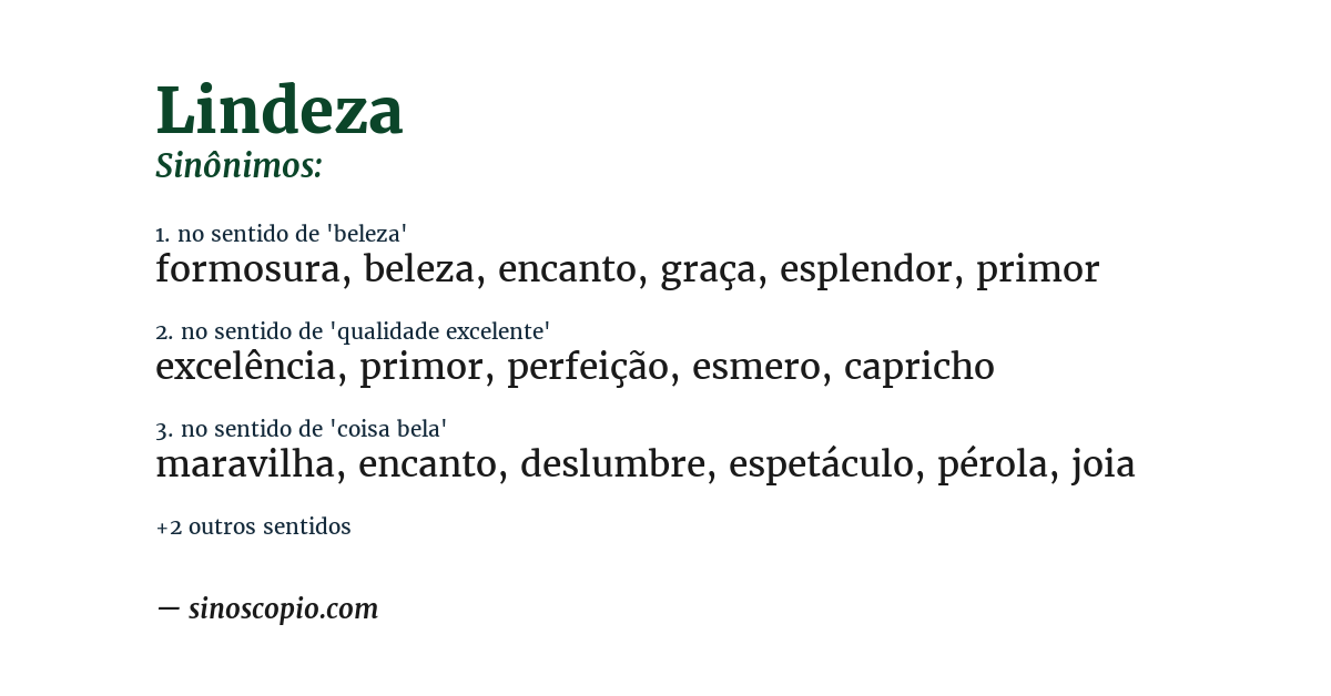 Sinônimo de lindeza