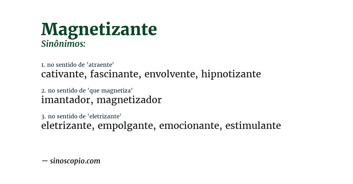 Sinônimo de magnetizante
