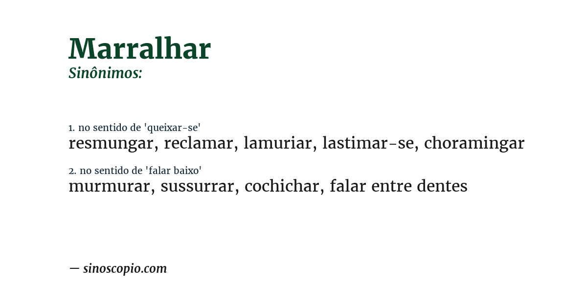 Sinônimo de marralhar