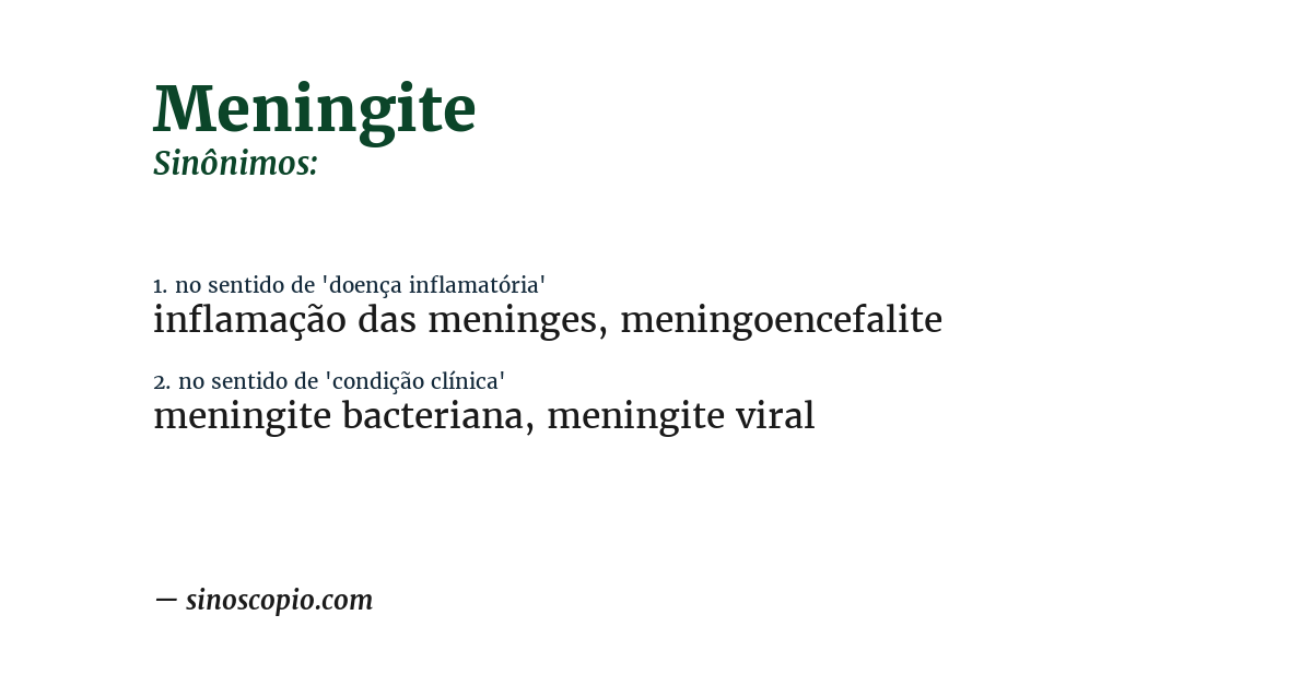 Sinônimo de meningite