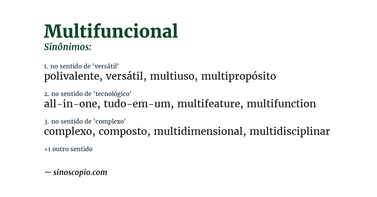 Sinônimo de multifuncional