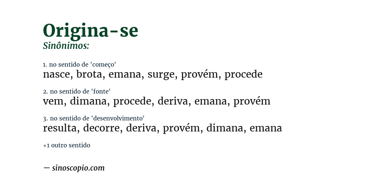 Sinônimo de origina-se