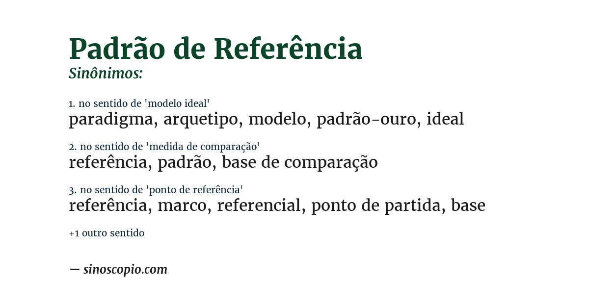Sinônimo de padrão de referência